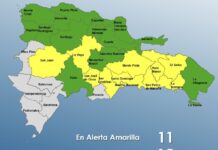 COE mantiene 11 provincias en alerta amarilla y 15 en verde por vaguada que incide en el territorio nacional