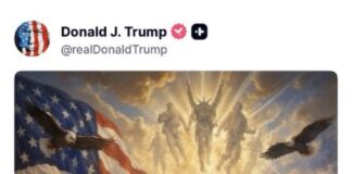 El presidente Trump publica un posteo donde presenta una imagen que lo retrata como Jesucristo.