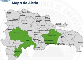 COE amplía alerta verde a cinco provincias y el Distrito Nacional por vaguada